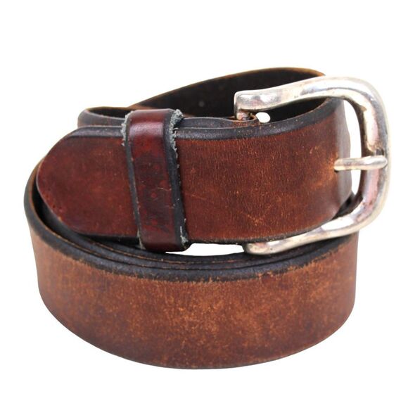 VTG Fossil BROWN GENUINE LEATHER 1.5"Wd DRESS CASUAL MEN'S BELT Sz 38/95 (B88 - Picture 6 of 13